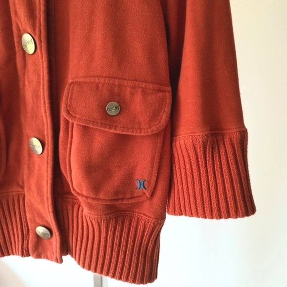 Hurley Girls Orange/Coral Thick Jacket Size XL - Picture 3 of 12